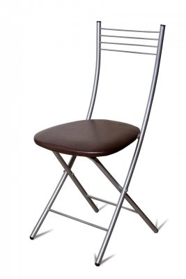 Стул Хлоя Складной Серебро/ Борнео Умбер