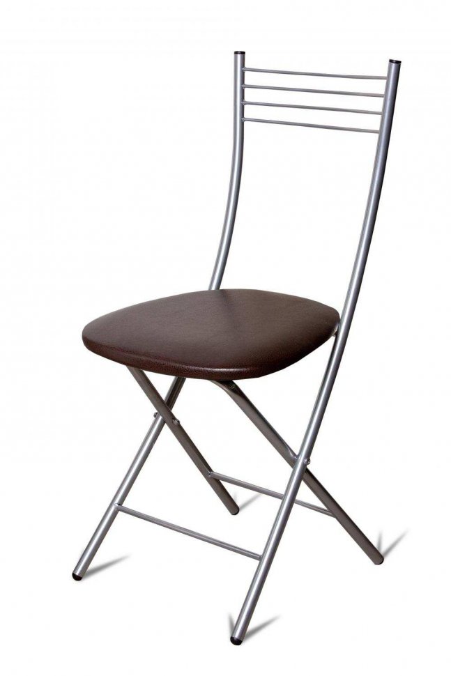 Стул Хлоя Складной Серебро/ Борнео Умбер