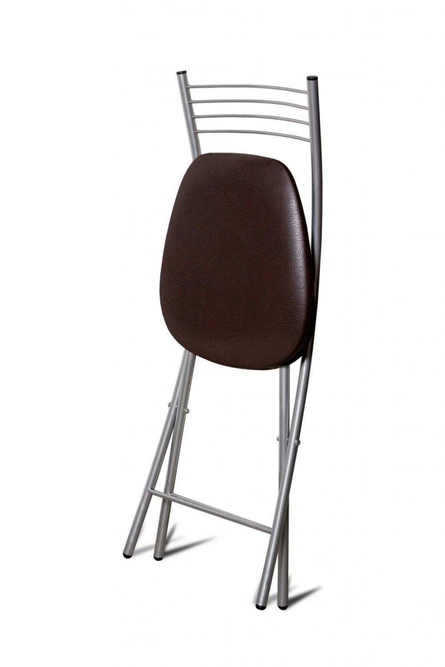 Стул Хлоя Складной Серебро/ Борнео Умбер