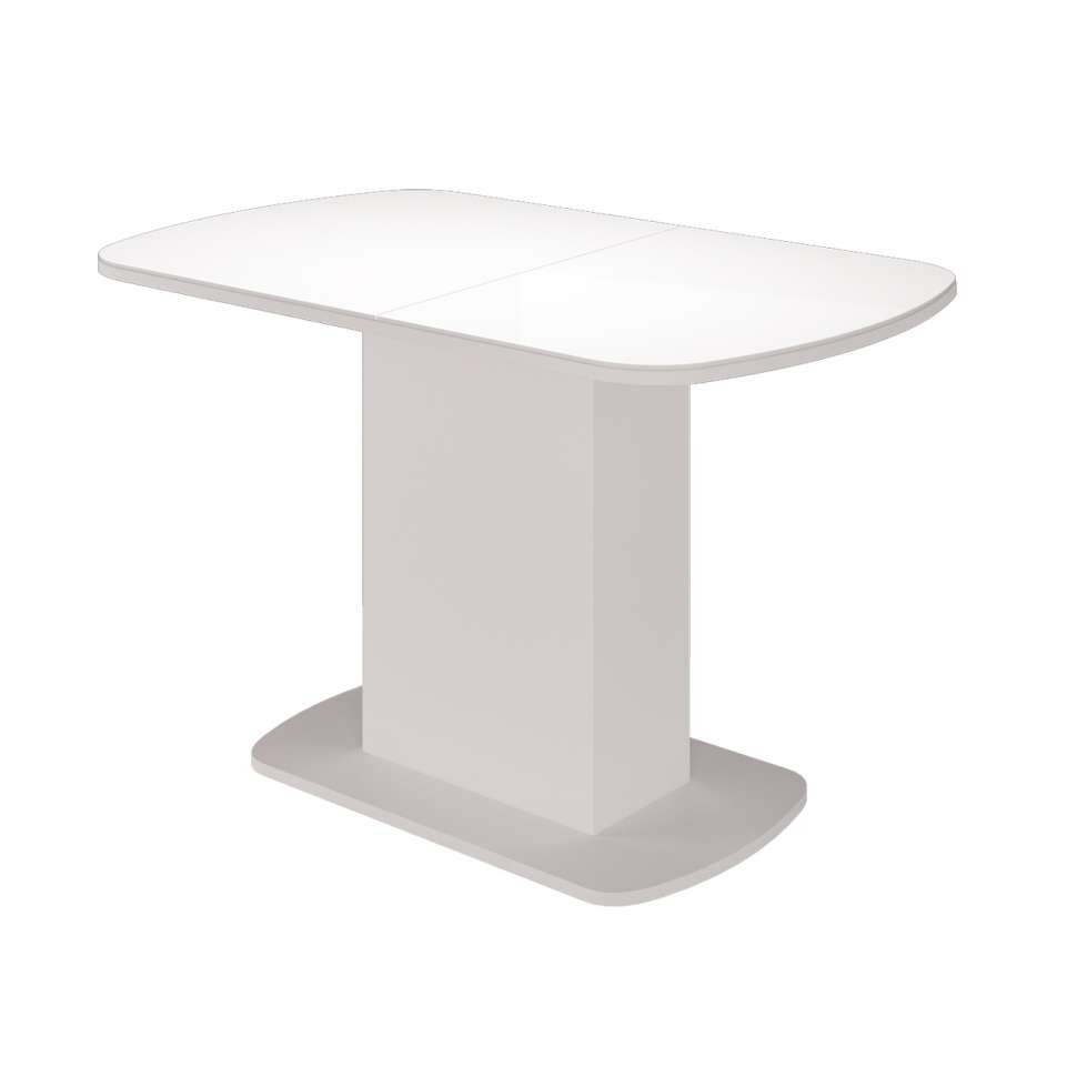 стол обеденный раскладной овальный белый