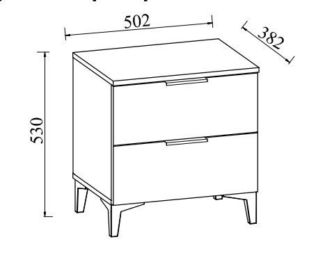 Тумба прикроватная Лагуна (MLK)