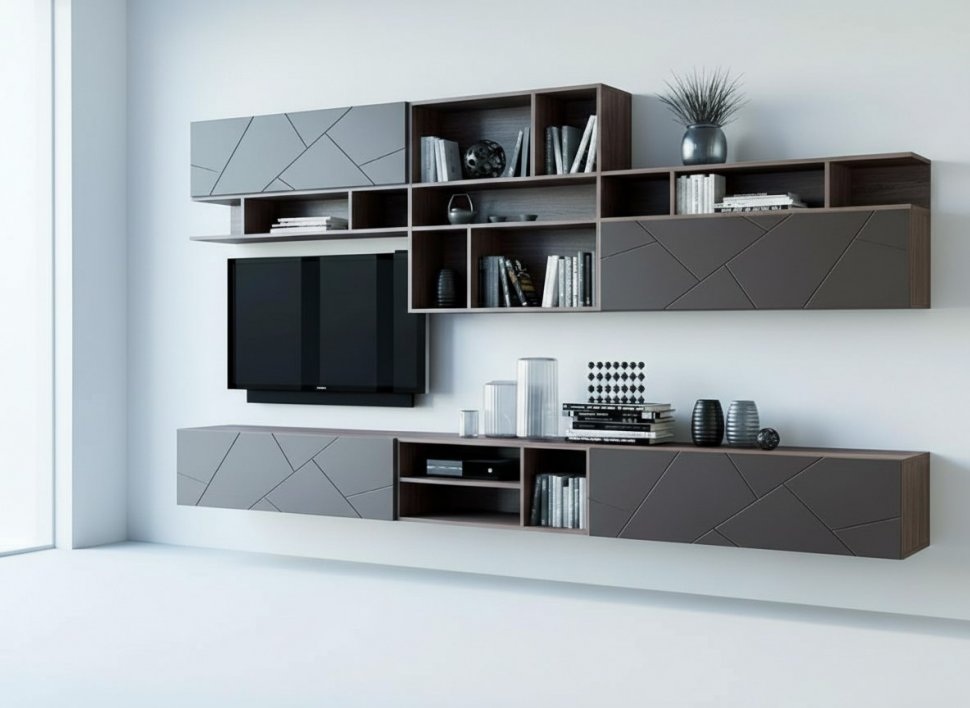 Гостиная Summit комплектация 1 Ясень анкор тёмный/софт графит