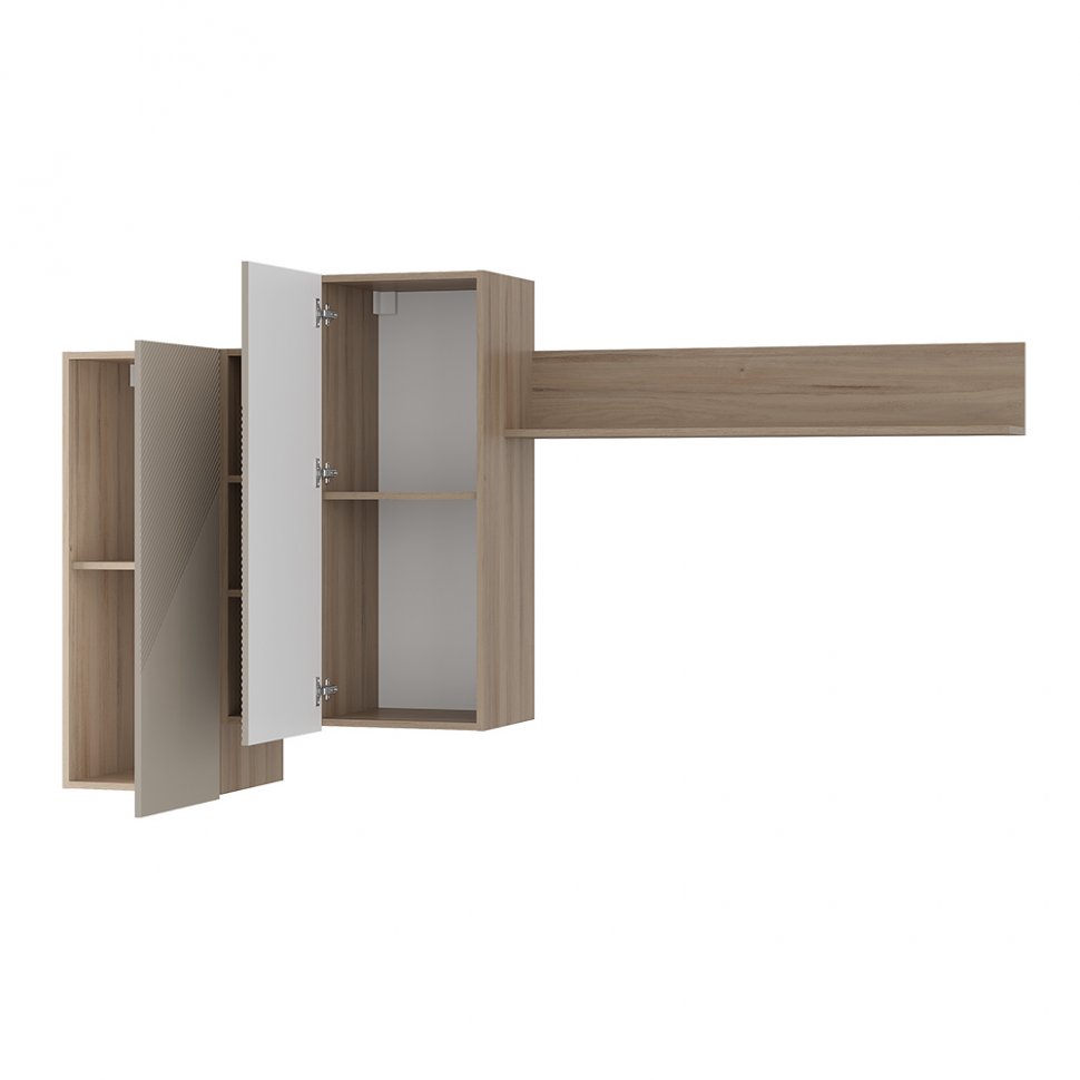 Шкаф навесной с полками Эмилия ГМ-12 (БТС) Дуб смоки / Айриш
