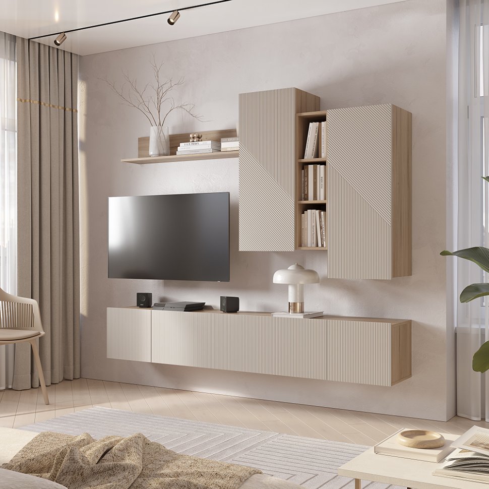 Шкаф навесной с полками Эмилия ГМ-12 (БТС) Дуб смоки / Айриш