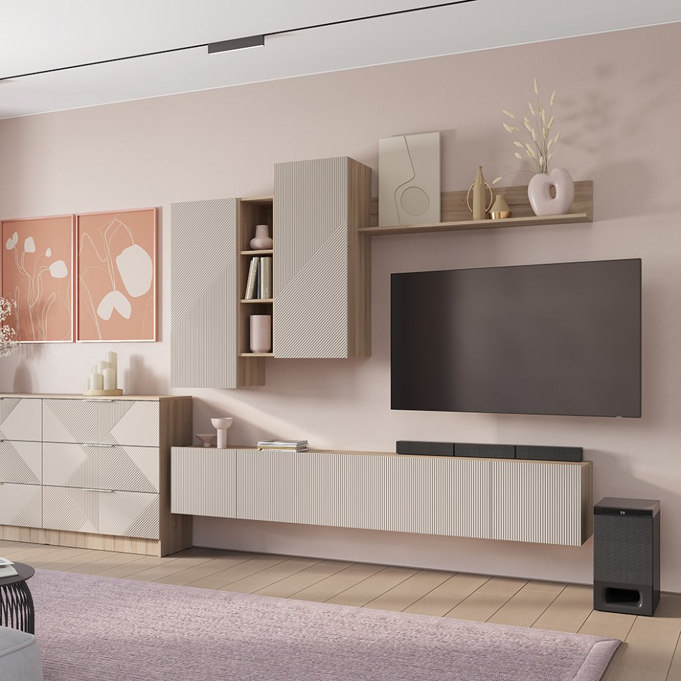 Шкаф навесной с полками Эмилия ГМ-12 (БТС) Дуб смоки / Айриш