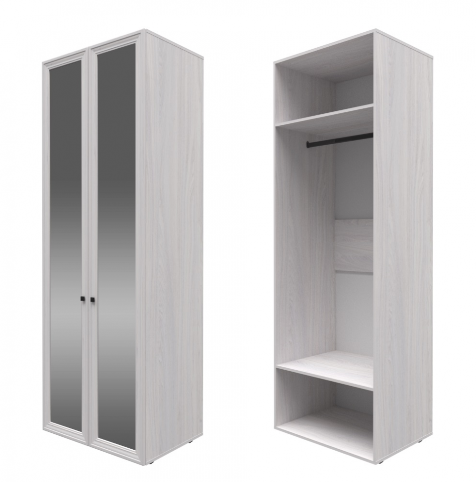 Шкаф двухдверный (с зеркалами) Paola 54 (Глазов) Ясень Анкор светлый