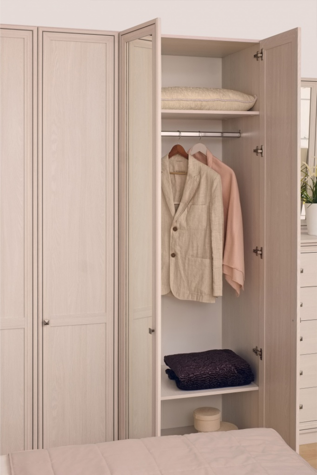 Шкаф двухдверный (с зеркалами) Paola 54 (Глазов) Ясень Анкор светлый