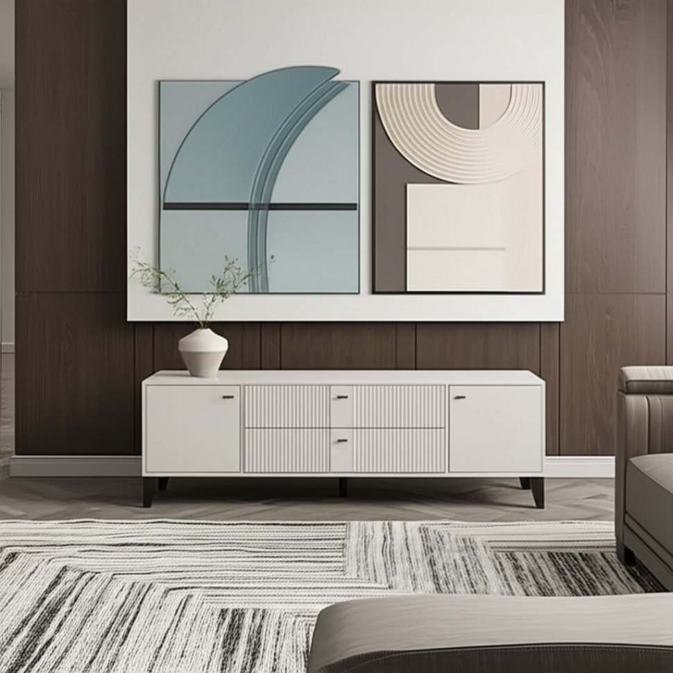 Тумба под телевизор Парус-10, Кашемир, Сантьяго софт