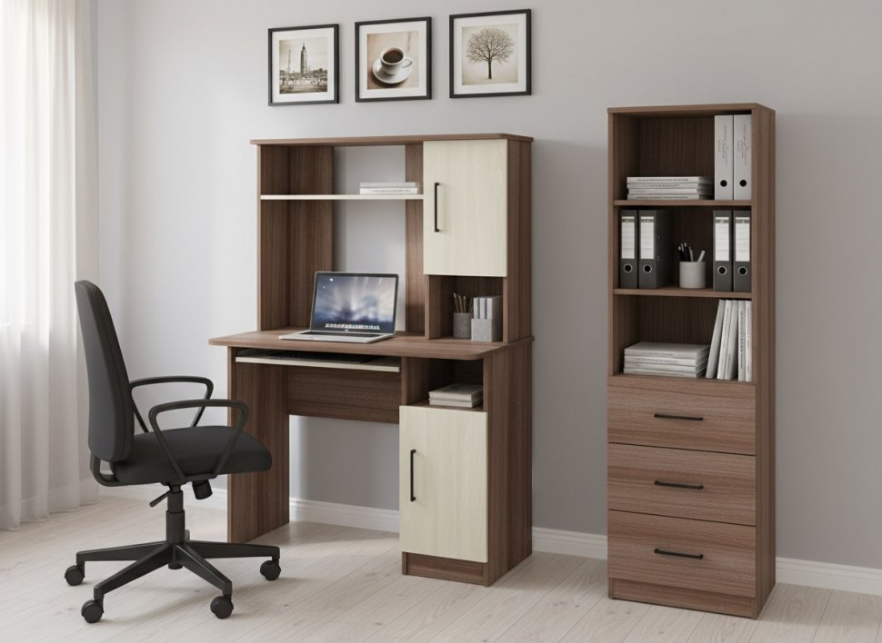 Интел-15 стол компьютерный Ясень Шимо темный / Светлый