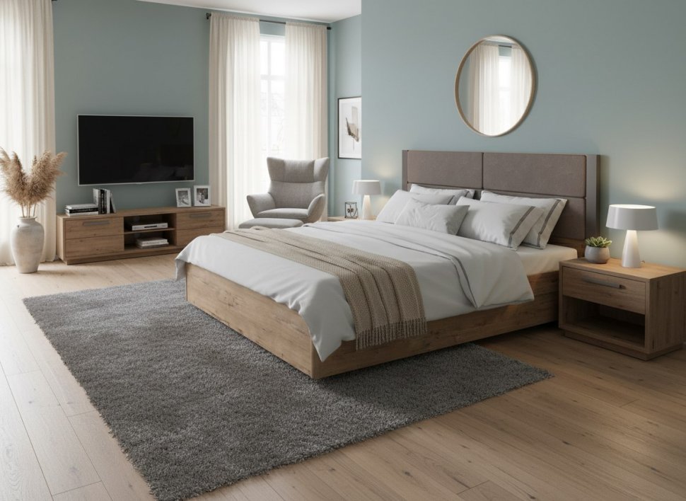 НМ 040.52 Кровать Livorno /дуб бунратти / софт графит