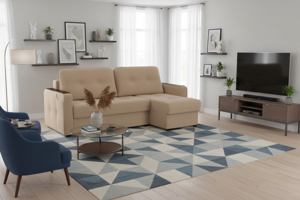 Диван угловой Smart 3 2Т-1Пф Велюр Velutto 05