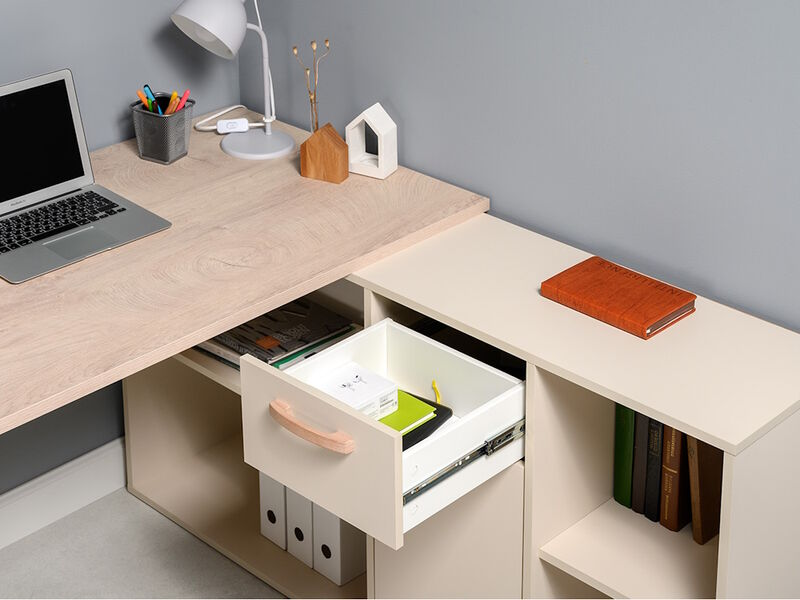 Лайт Стол письменный 03.245 Сатин / Дуб эндгрейн