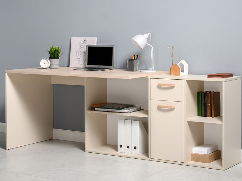 Лайт Стол письменный 03.245 Сатин / Дуб эндгрейн