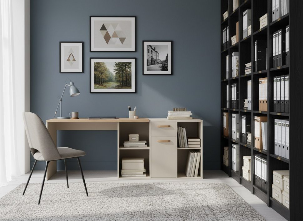 Лайт Стол письменный 03.245 Сатин / Дуб эндгрейн