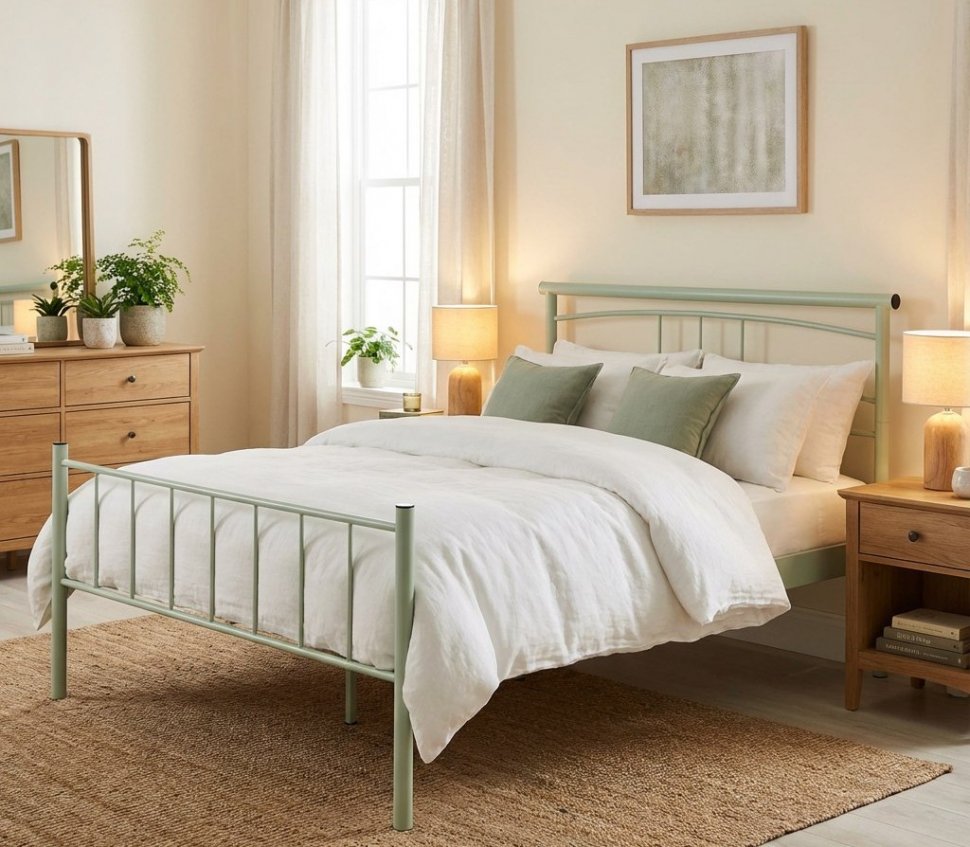 Кровать двойная Токио 42.25 Металл белый