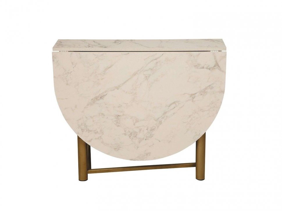 Стол обеденный 42.41 Октава Белый мрамор/металл золотой