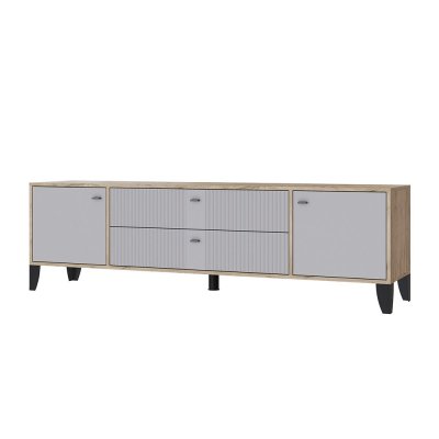 Тумба под телевизор Парус-10, Дуб крафт серый, Серый