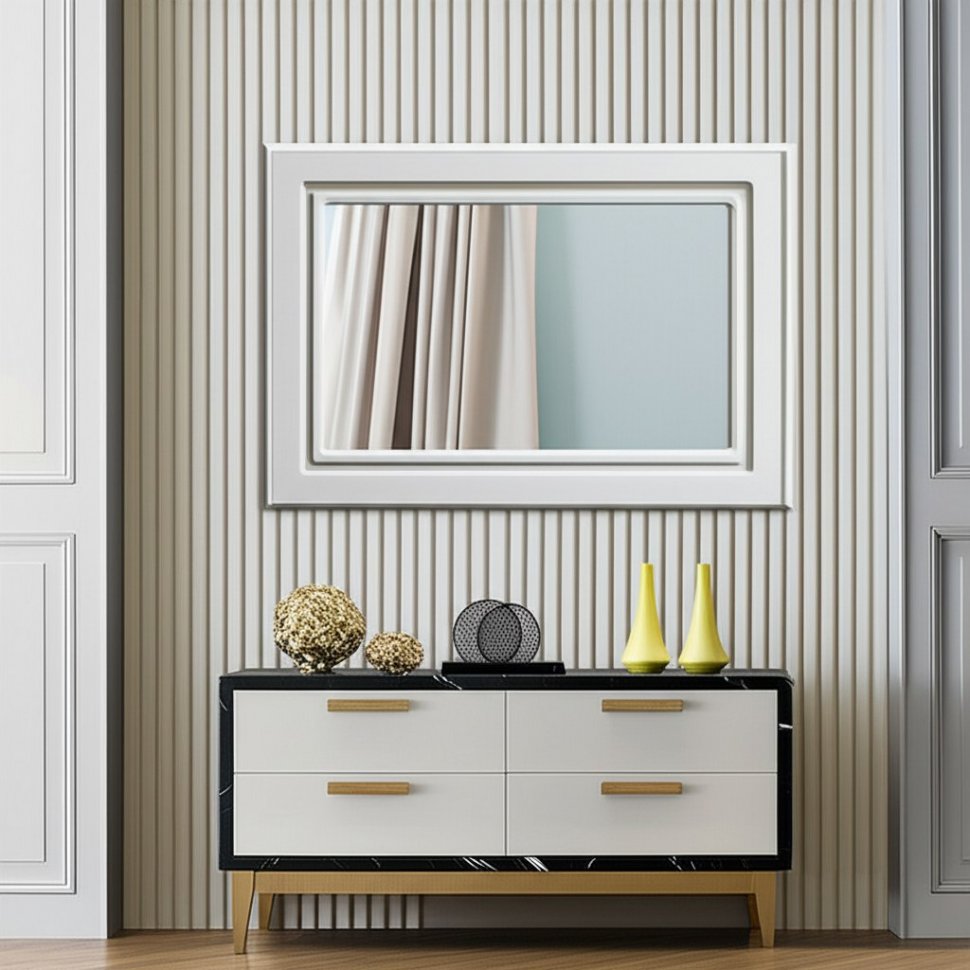 Зеркало Монако МН-4 белое дерево