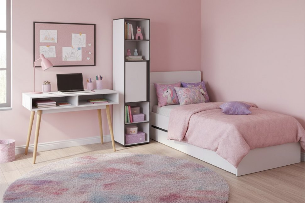 Пенал открытый Асцелла, Белый, Графит серый