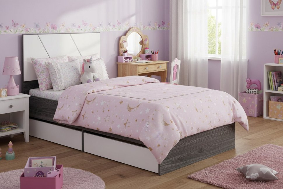 НМ 041.53 кровать Summit / ясень анкор тёмный / белый