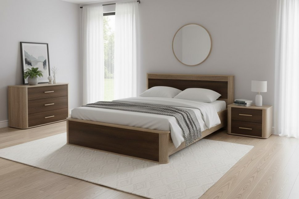 Кровать Фантазия 34.25-02 New дуб каньон/дуб кальяри