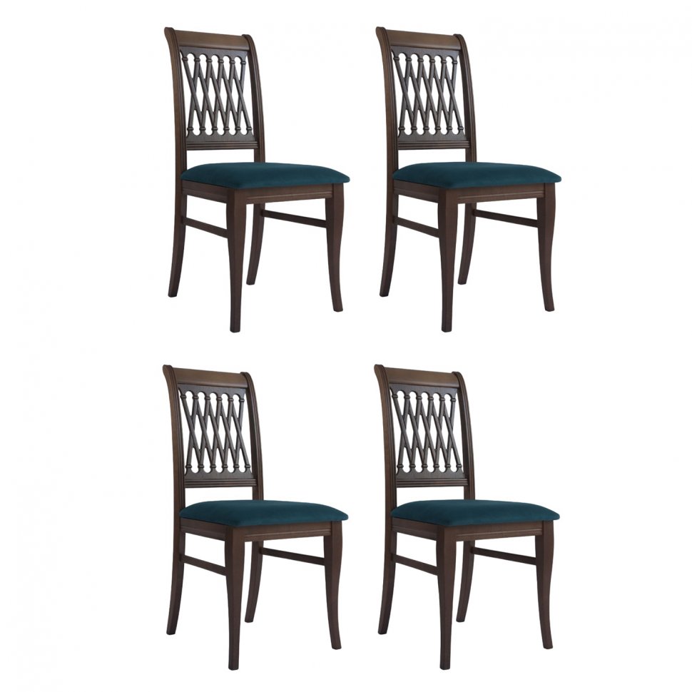 Комплект стол и стулья для кухни №3 (Орех/Зеленый)