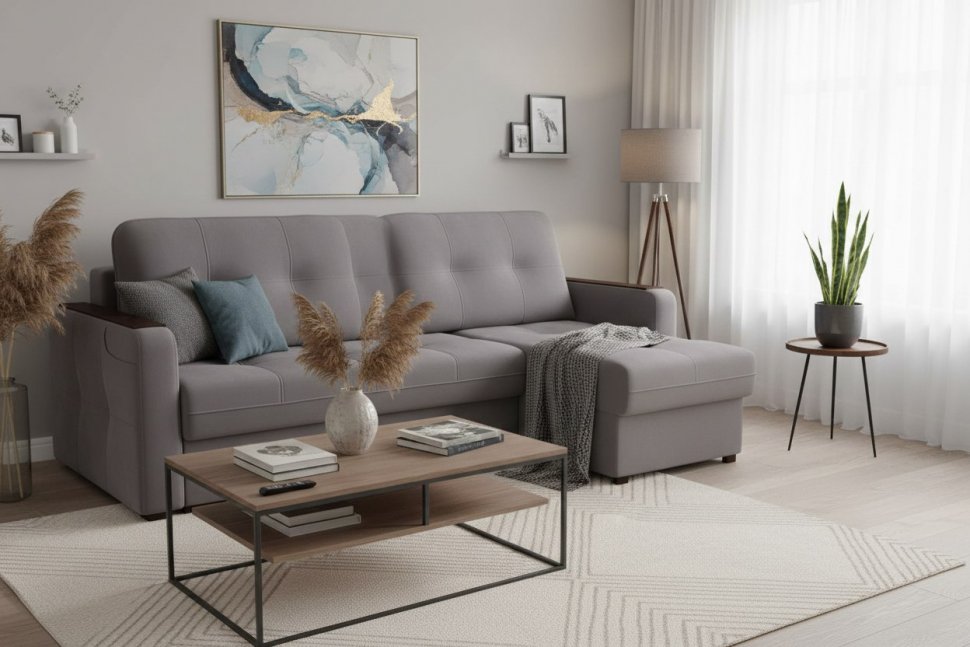 Диван угловой Smart 3 2Т-1Пф Велюр Velutto 19