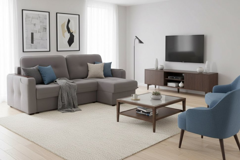 Диван угловой Smart 3 2Т-1Пф Велюр Velutto 19