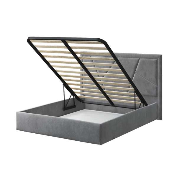 Кровать 160х200 Индиго (MLK) Серый Neo 25 с подъемным механизмом