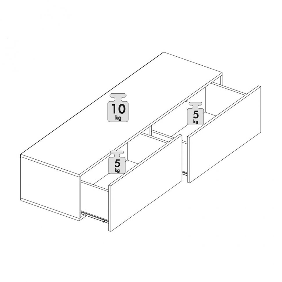 Тумба подвесная ТВ Айден ТБН06-1400 Белый
