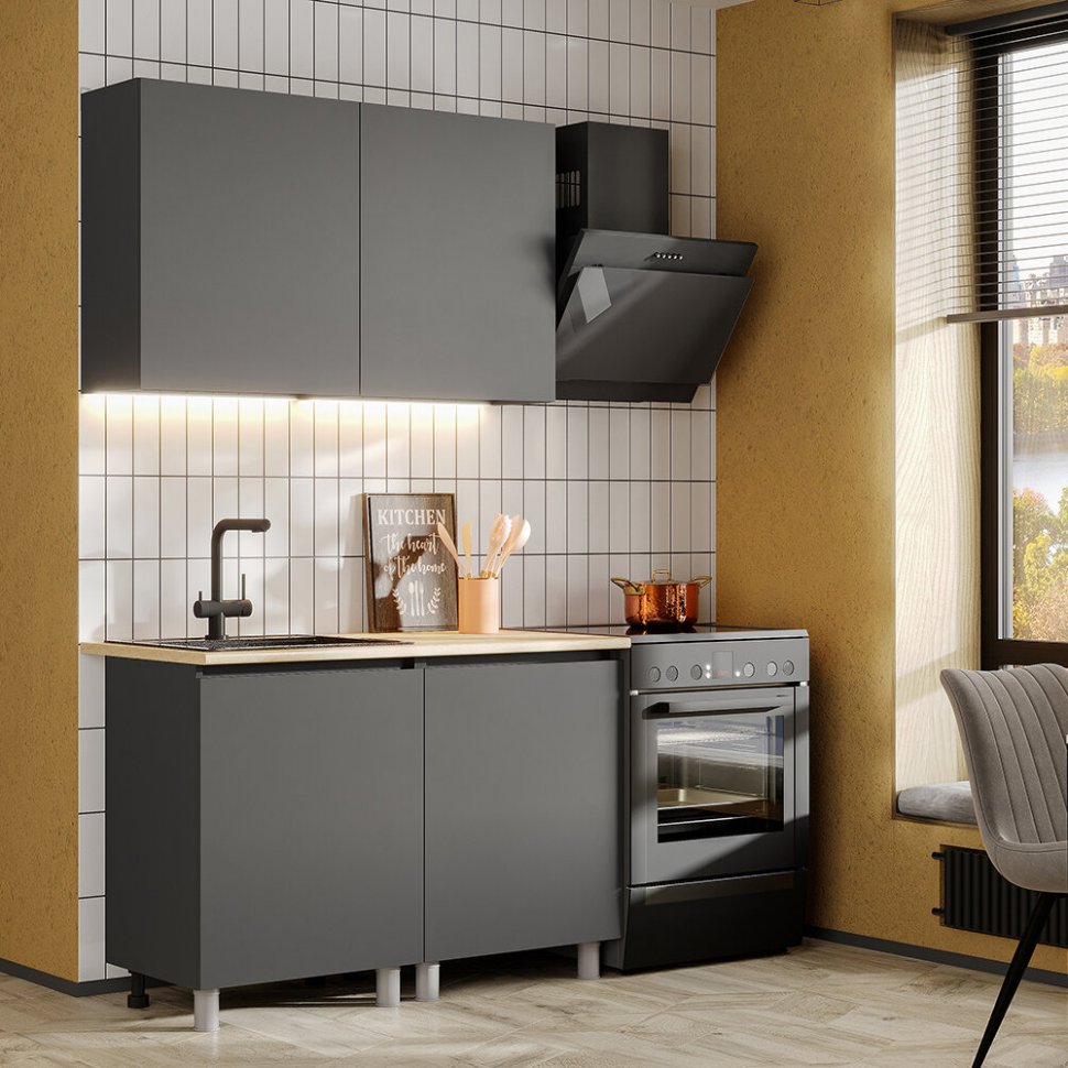 Шкаф Денвер Ш-601 верхний (Графит Серый) с дверцей