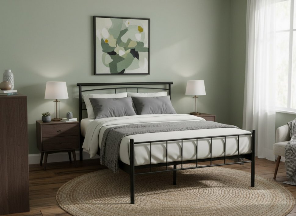 Кровать двойная Токио 42.25 Металл черный