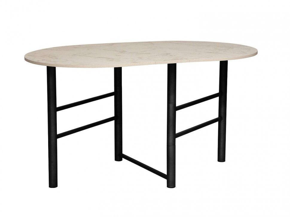 Стол обеденный 42.41 Октава Белый мрамор/металл черный