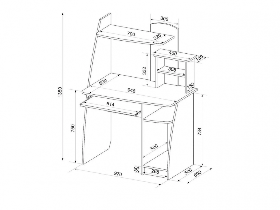 Интел-17 стол компьютерный Дуб Сонома / Белый Снег