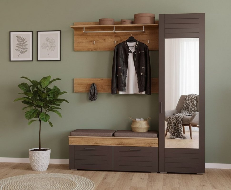 Прихожая Livorno 4 дуб бунратти / софт графит