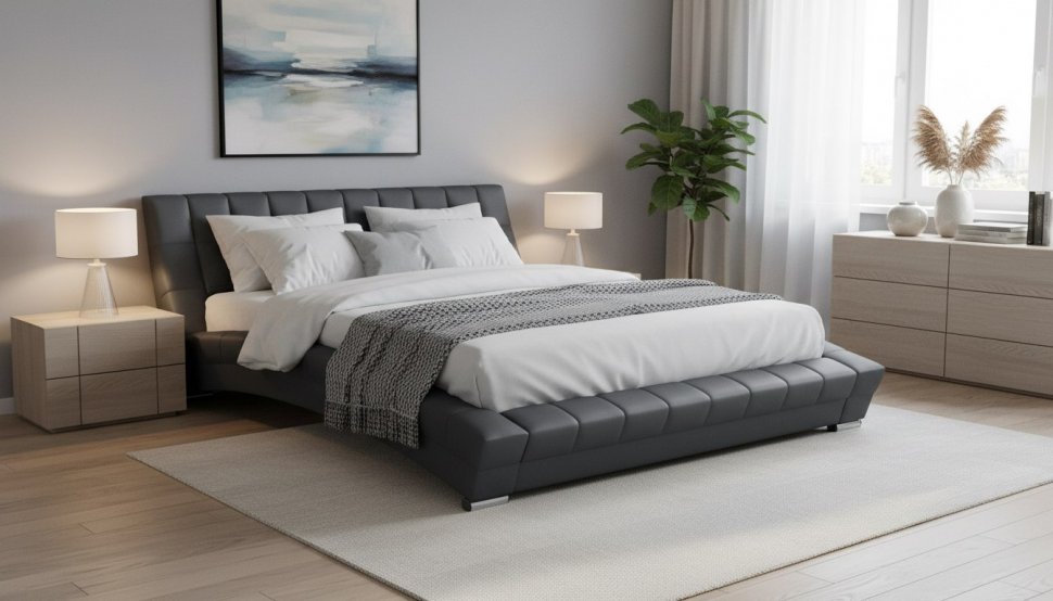 Оливия кровать 160 Серый