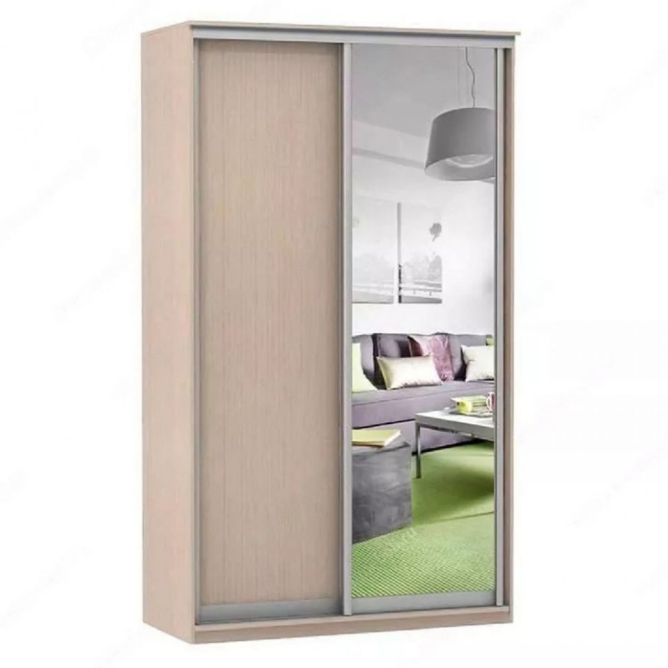 Шкаф купе Модерн 1190х450 2-х дверный 2-х секционный зеркало ясень