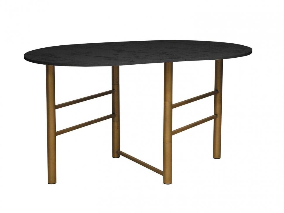 Стол обеденный 42.41 Октава Черный мрамор/металл золотой