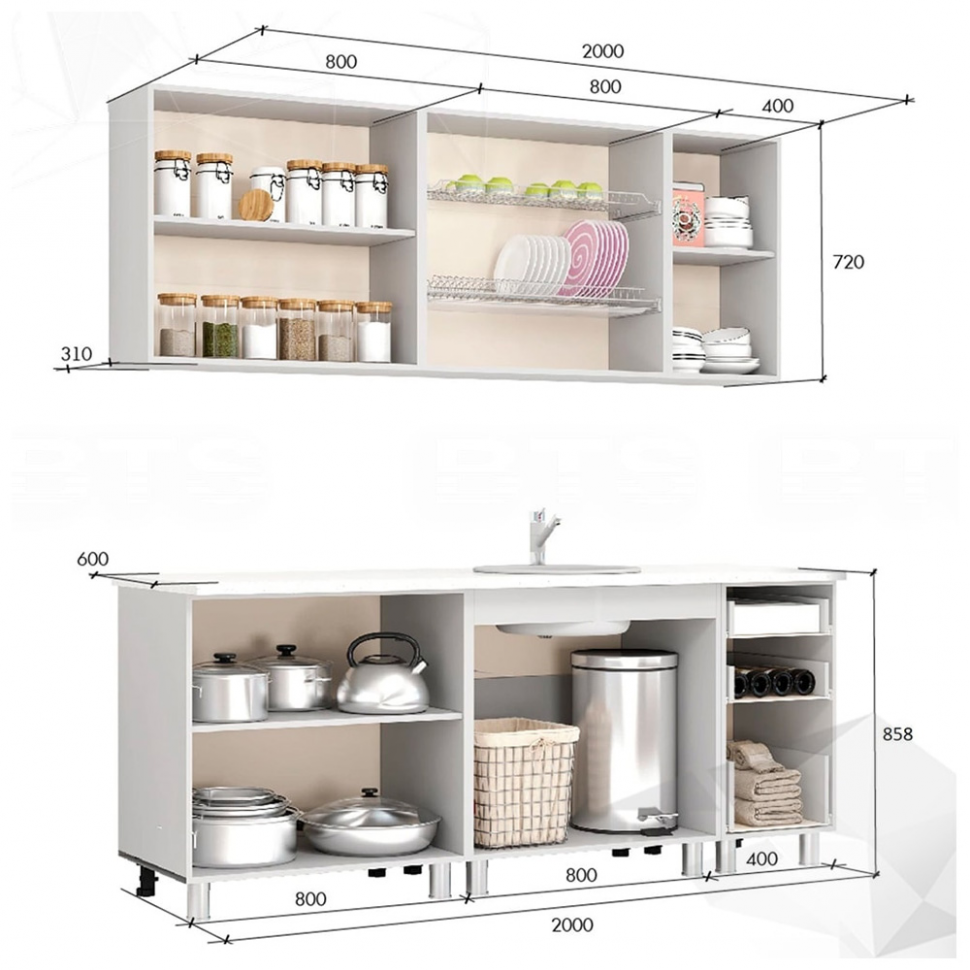 Кухня Крафт 2 м, Дуб крафт