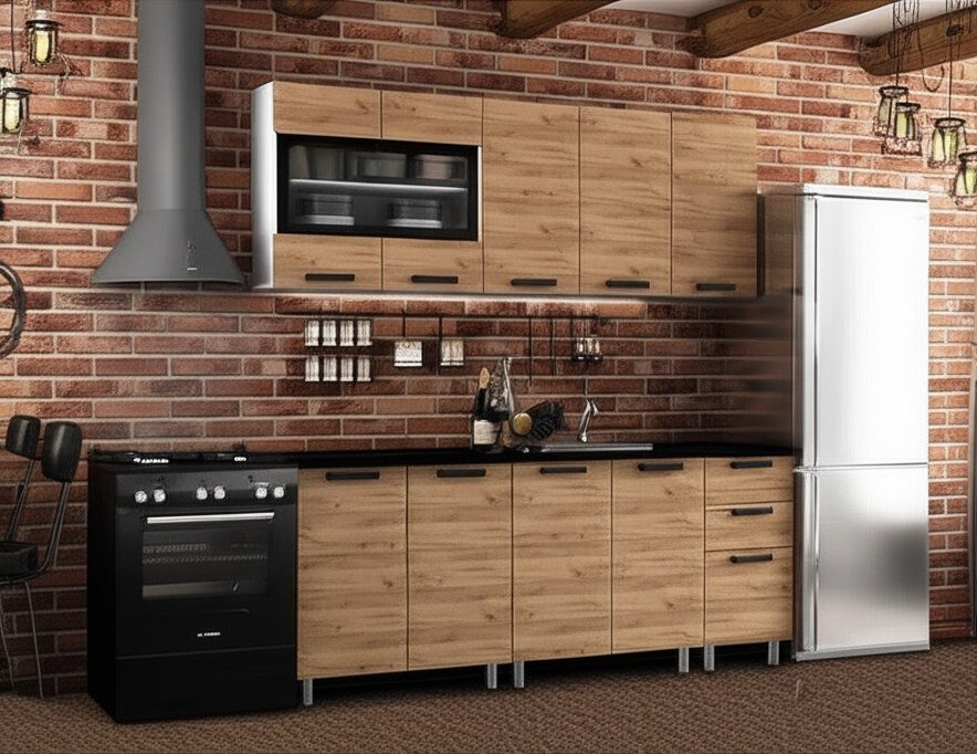 Кухня Крафт 2 м, Дуб крафт