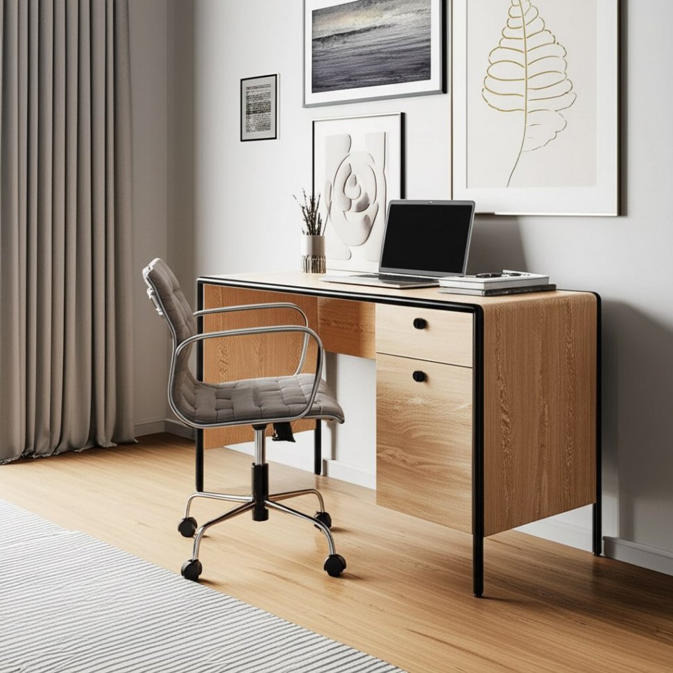 Брюс Стол письменный 12.157 Battle rock FSC Santiago / Черный