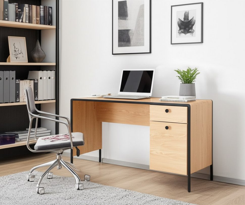 Брюс Стол письменный 12.157 Battle rock FSC Santiago / Черный