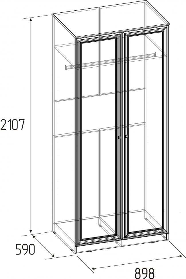 Шкаф для одежды Paola 12 (Глазов) Ясень Анкор светлый