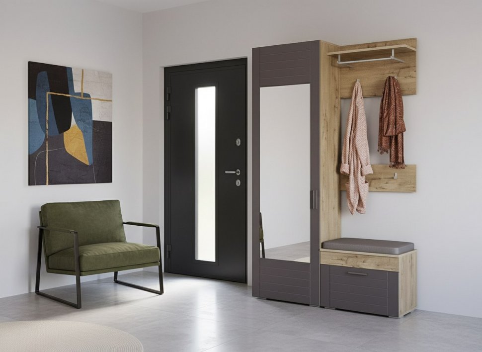Прихожая Livorno 3 дуб бунратти / софт графит