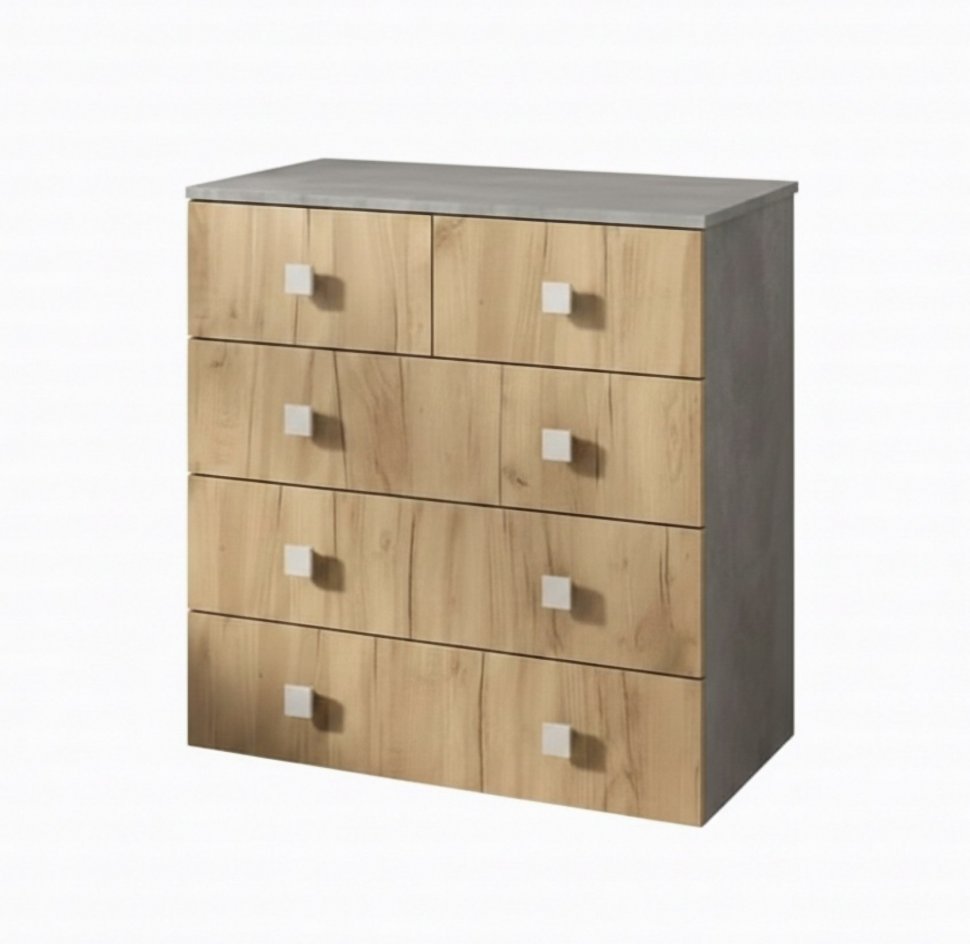Комод Лофт-5 Бетон ателье / Дуб Крафт