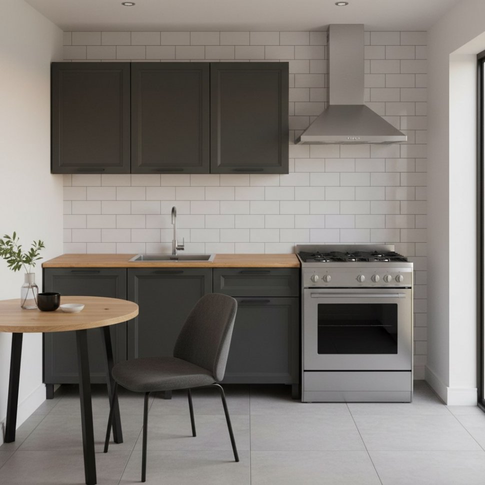 Кухня Римини 1500 диамант серый
