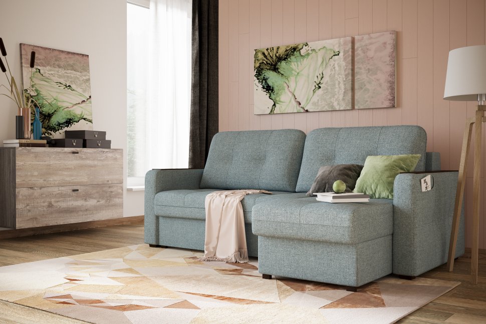 Диван угловой Smart 3 2Т-1Пф Рогожка Sherlock 975