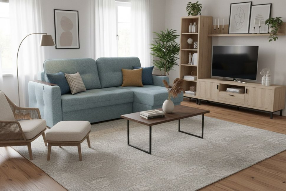 Диван угловой Smart 3 2Т-1Пф Рогожка Sherlock 975