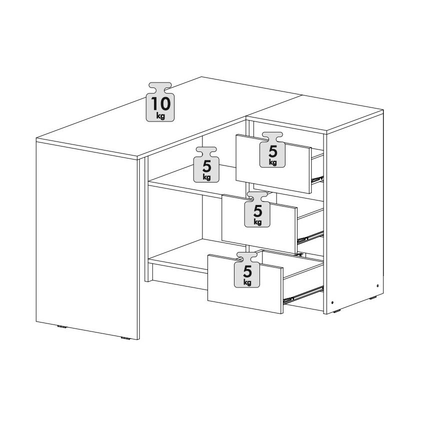 Стол письменный угловой Айден СТП06-900 Белый