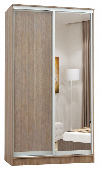 Шкаф-купе 1200 Комфорт-2 ТЭКС (1 зеркало) Ясень Шимо
